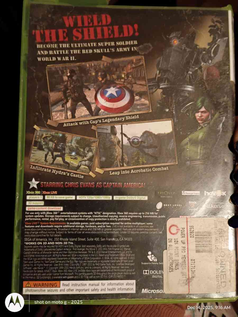 Xbox 360 Captain America Super Soldier