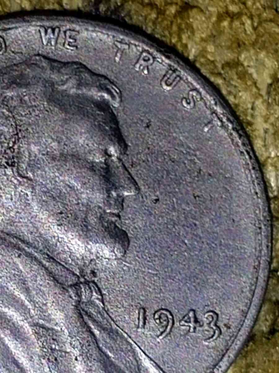 1943 STEEL PENNY NO MINT MARK