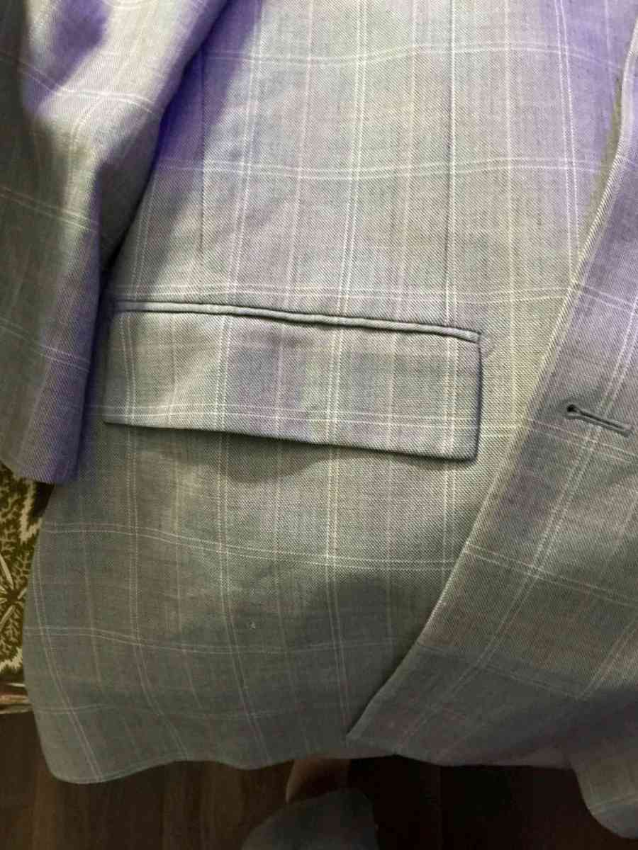 Mens Steve Harvey Gray Plaid Suit