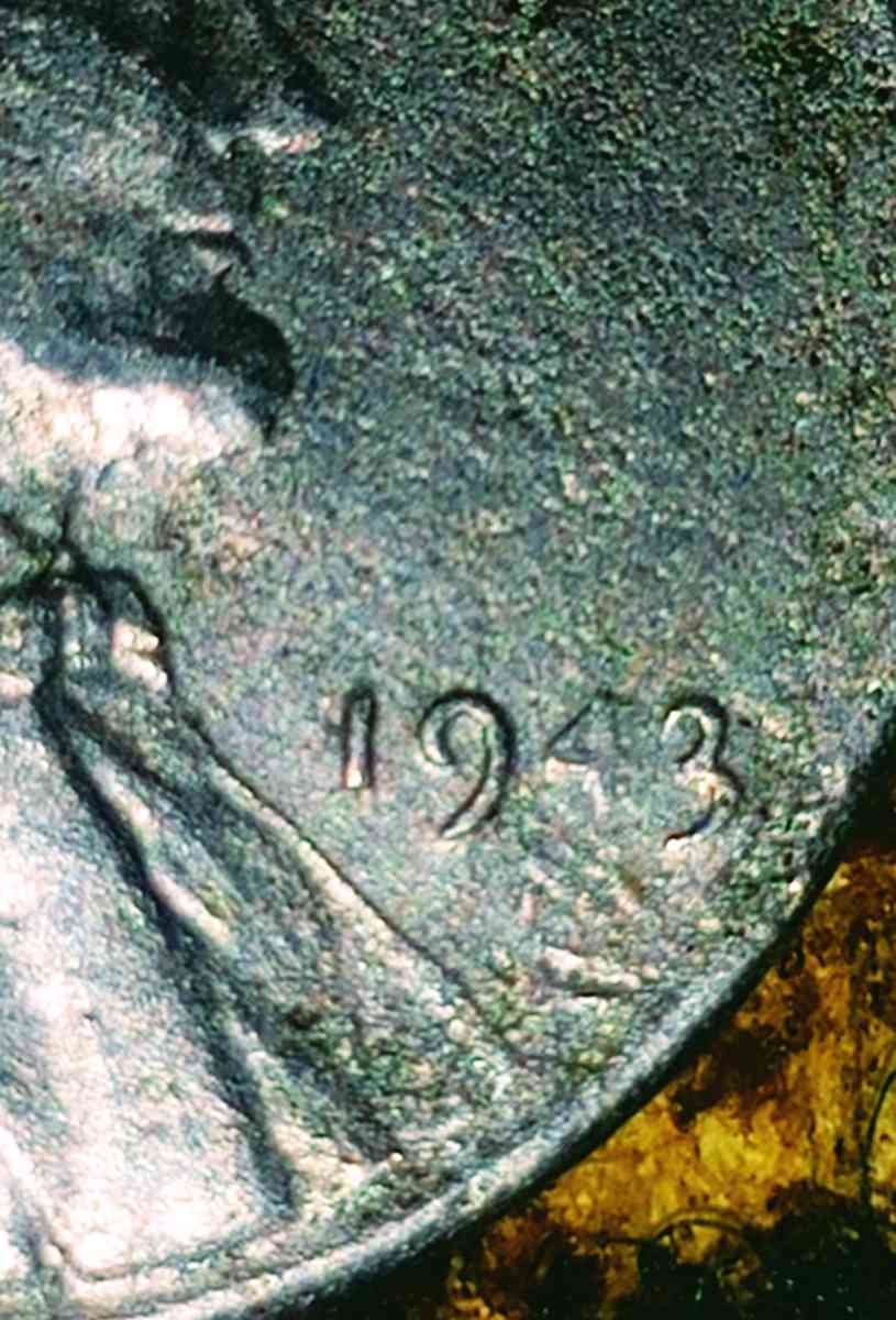 1943 Steel Penny S mint ERROR COIN GHOST 4 ON DATE MINT MARK