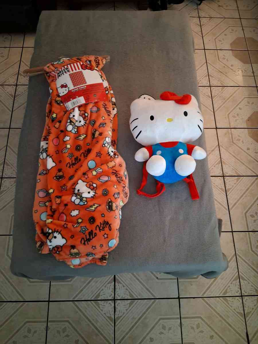 Hello Kitty Bed Blanket with Plush Toy Bag
