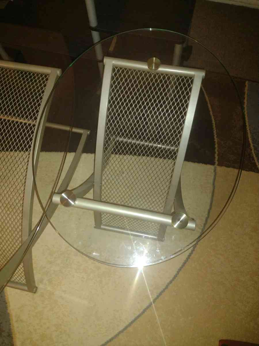 Glass living room set TV stand included