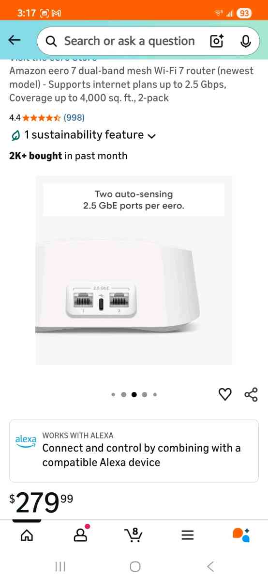 Eero 7 DuelBand Mesh wifi router 2 pack