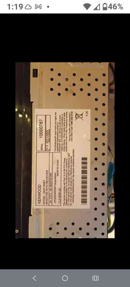 Kenwood touch screen car stereo