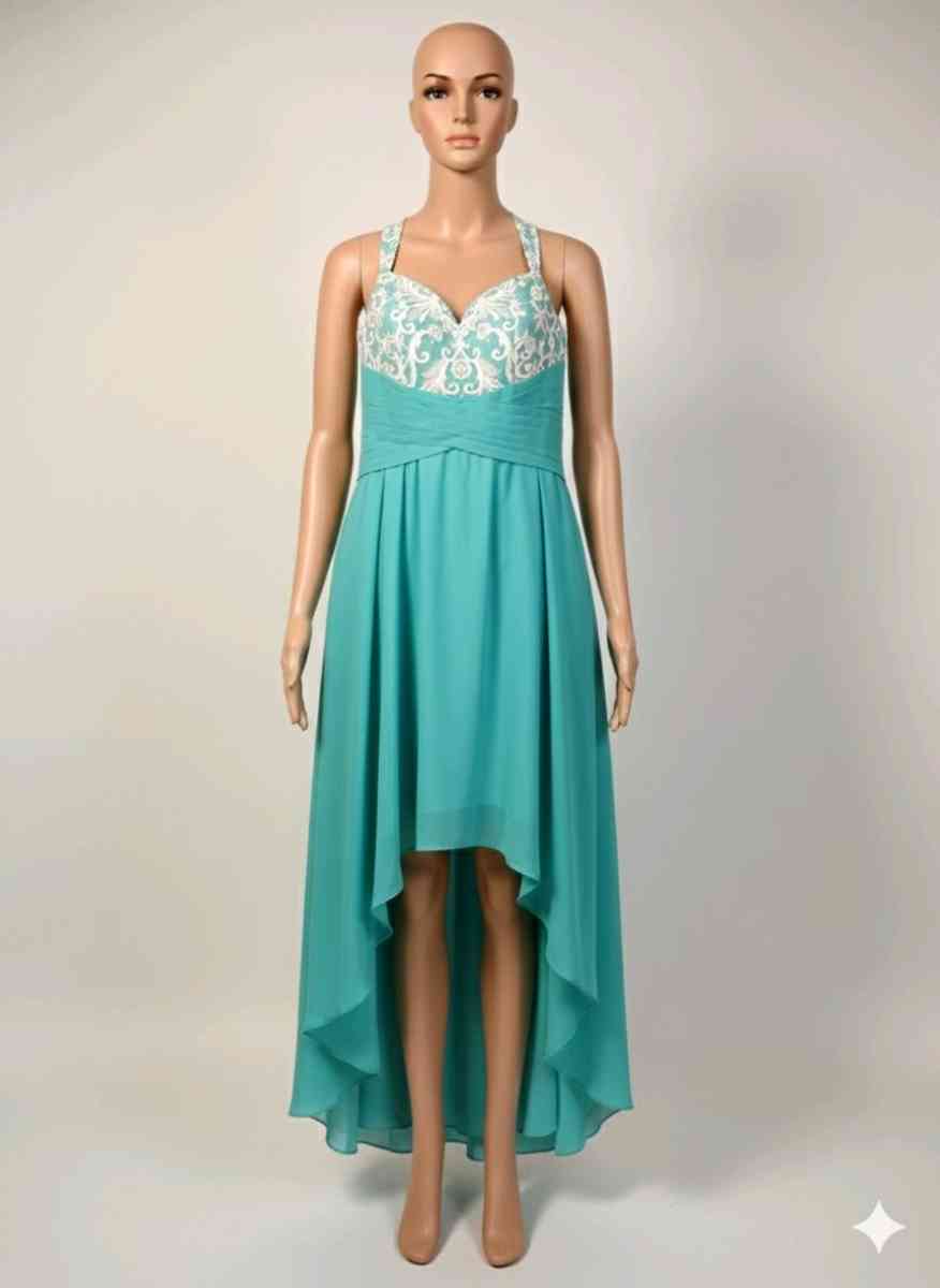 Stunning Tiffany Blue HighLow Gown  Brand New