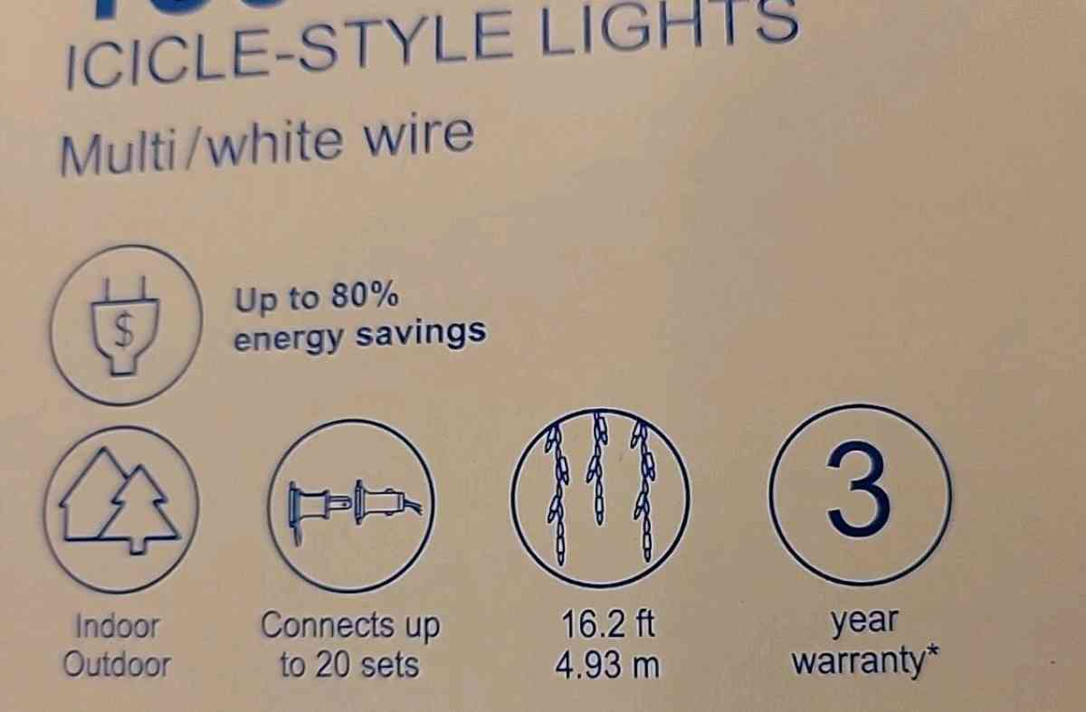 GE StayBright 150 Icicle Light String Holiday Christmas Mult