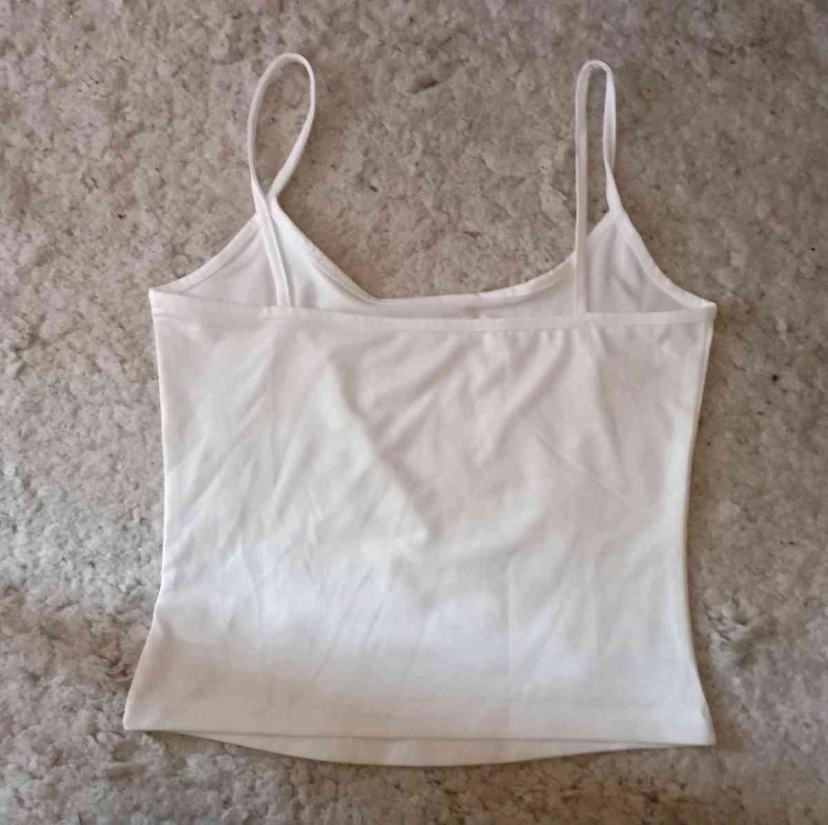 white spaghetti strap camisole tank top Size S