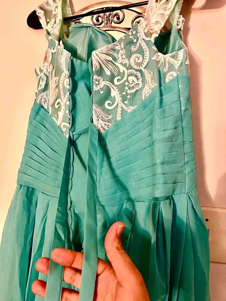 Stunning Tiffany Blue HighLow Gown  Brand New