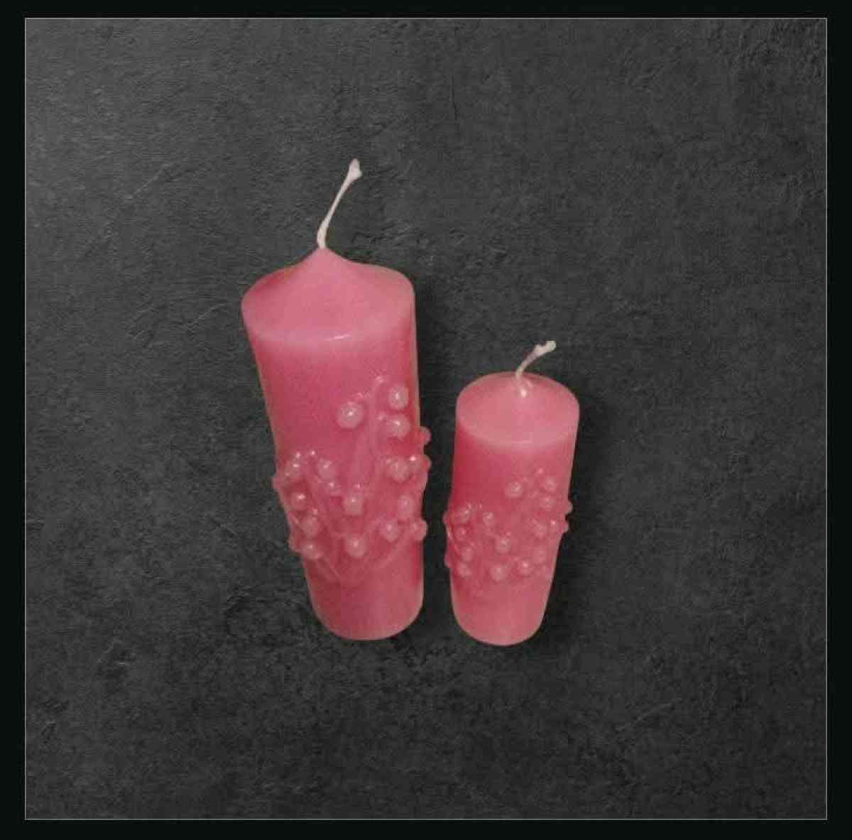 Pink Floral Candles