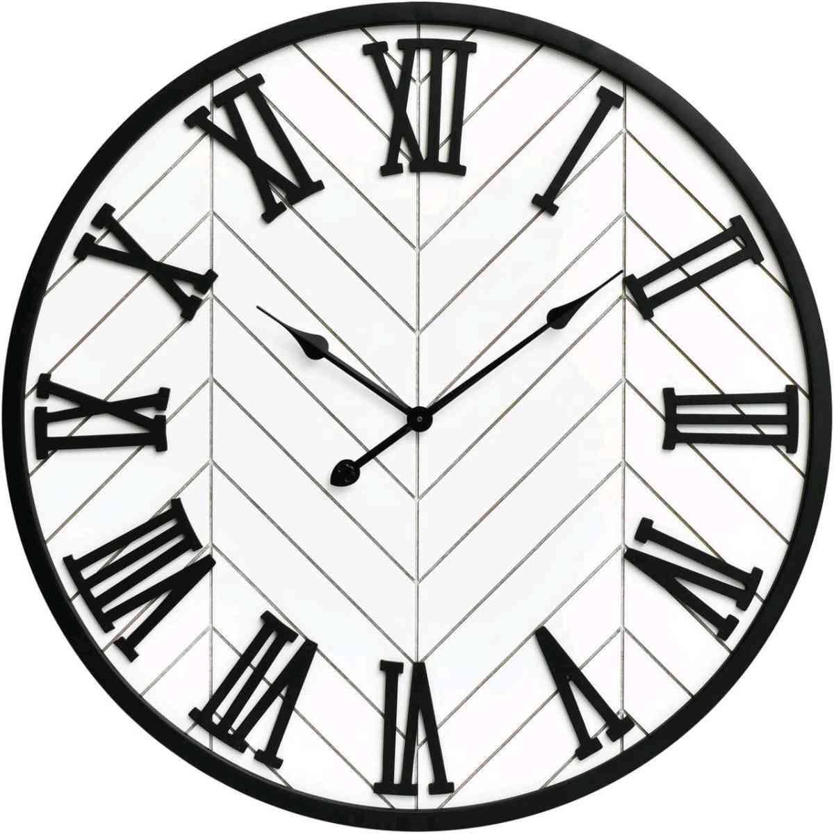 30 Inch Large Wall Clock Farmhouse Style  White Silent NonTi