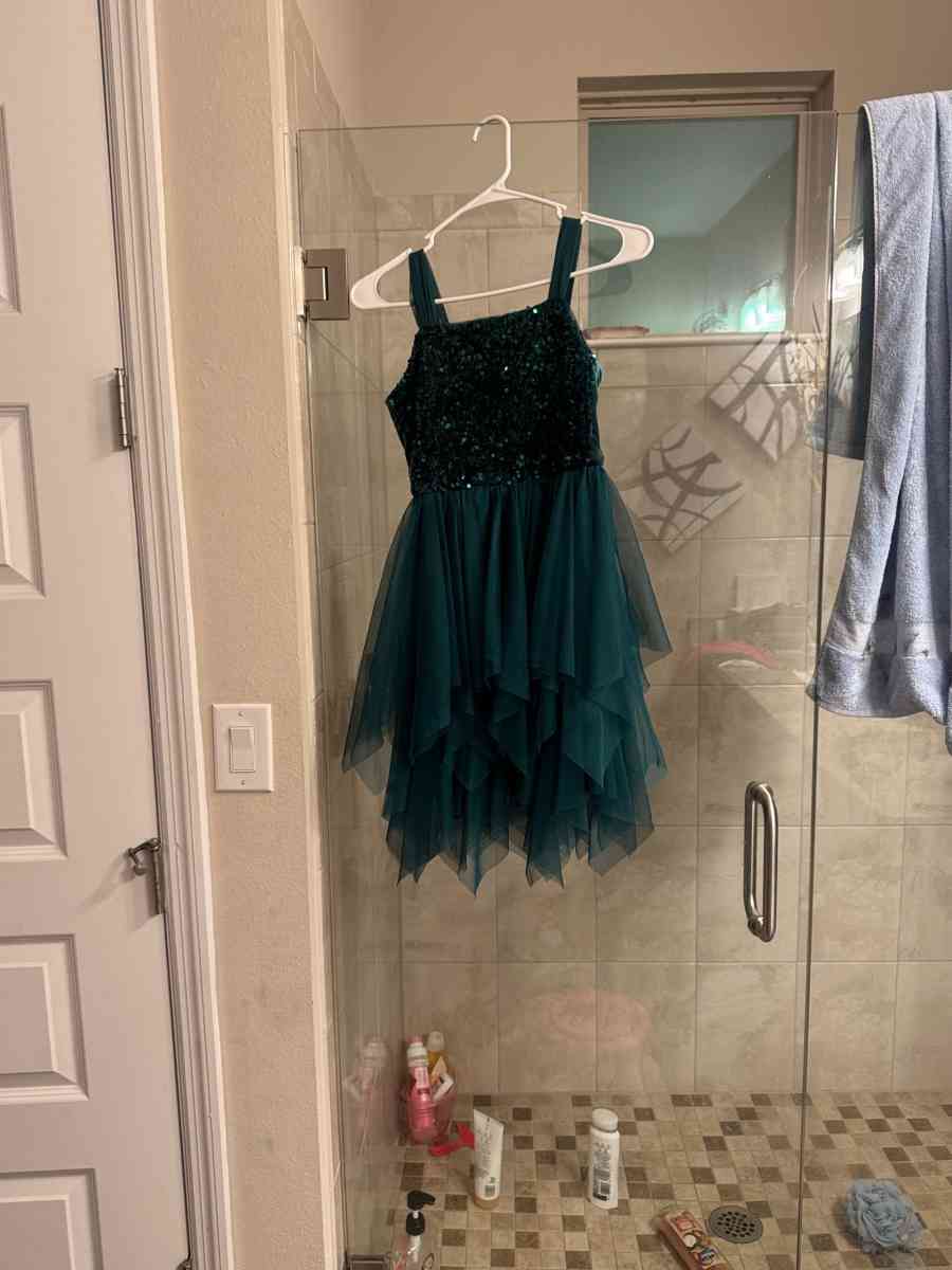Green sequin dress