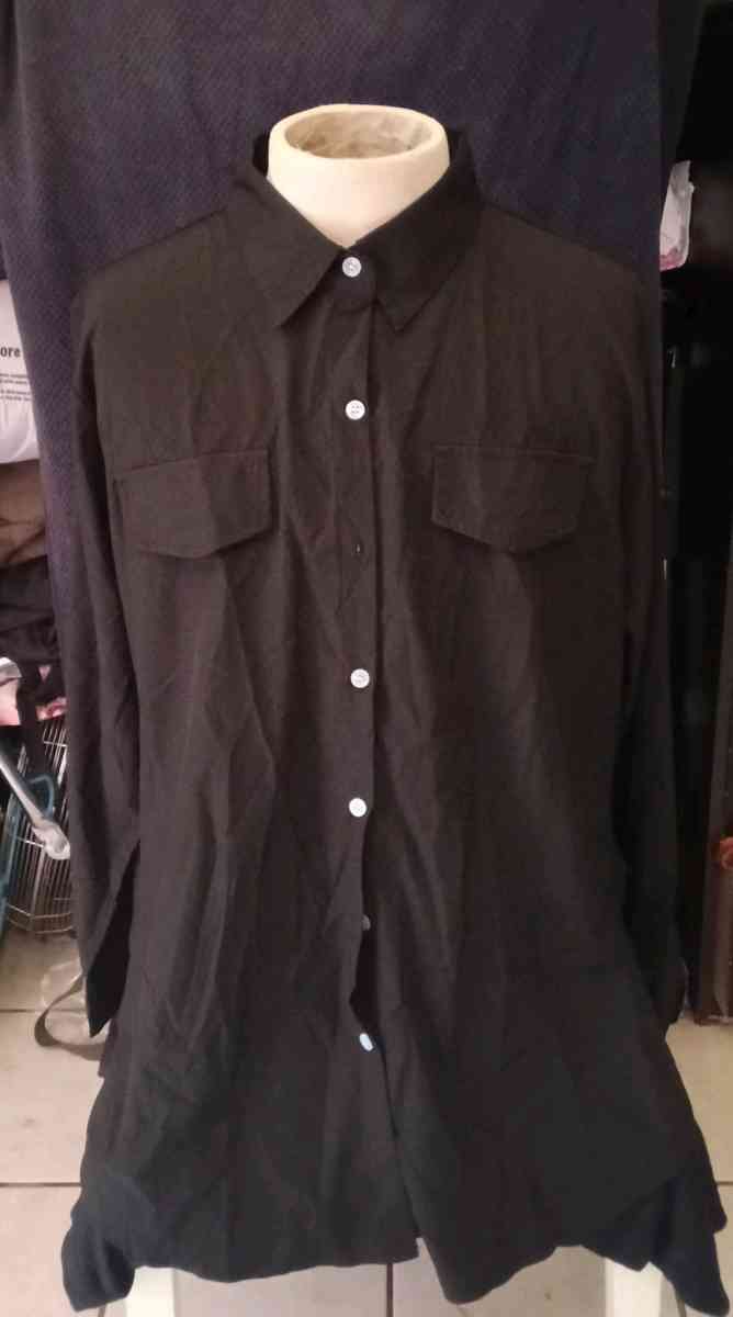 Black long sleeve shirt with buttons