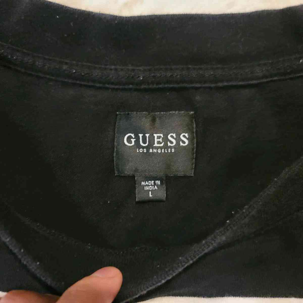 Guess Originals Tee TShirt Mens Large Embroidered Striped