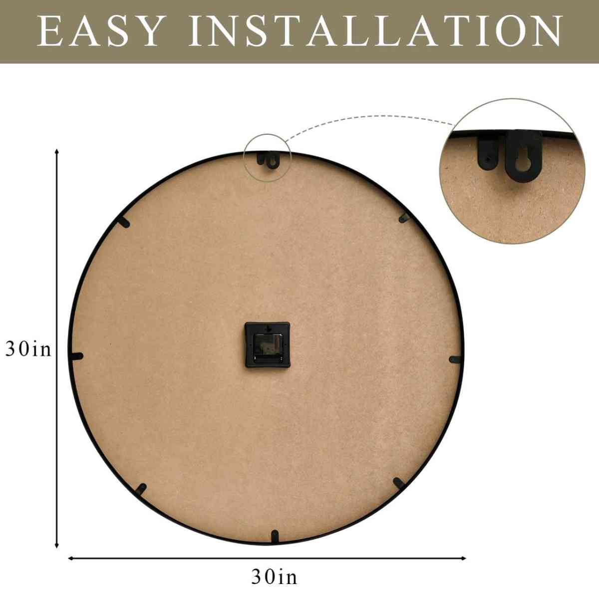 30 Inch Large Wall Clock Farmhouse Style  White Silent NonTi