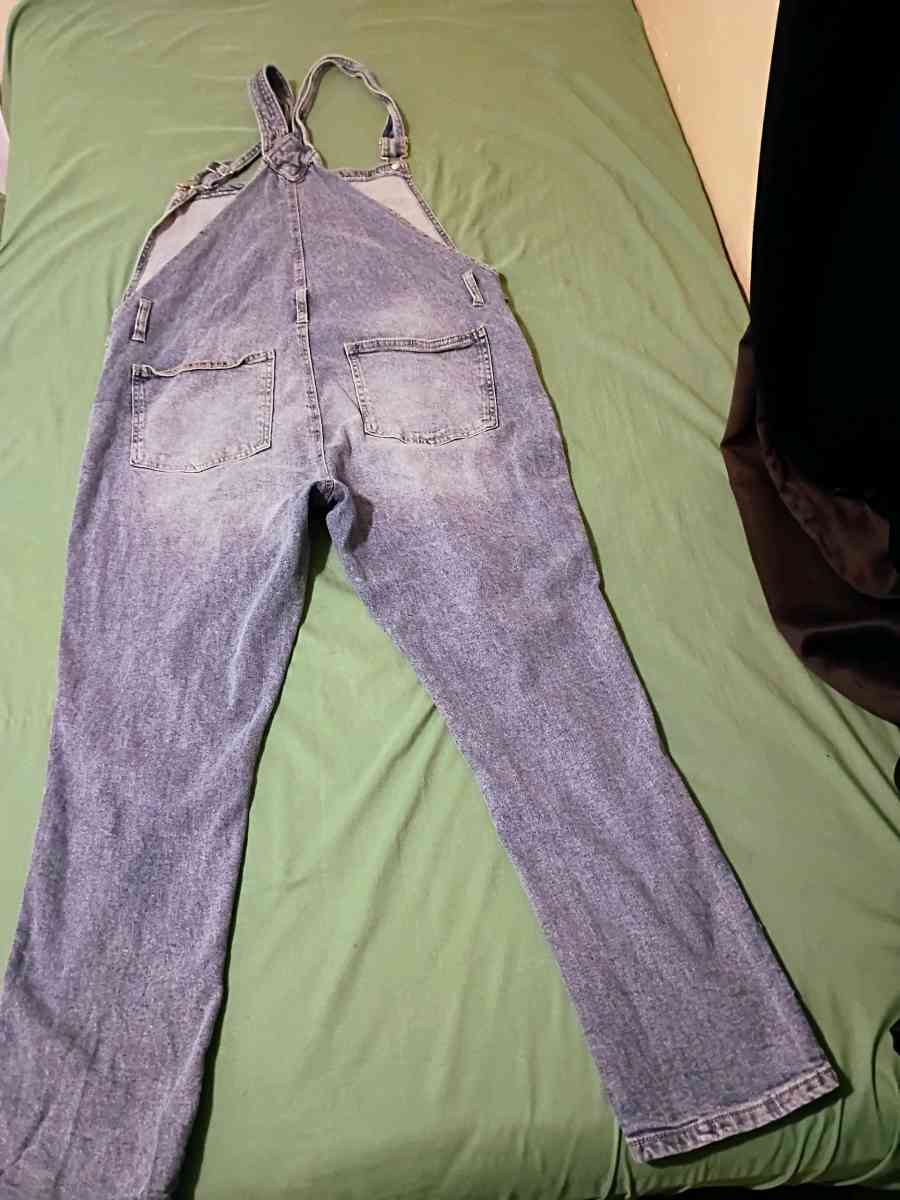 Celebrity Pink Denim Overalls Womens XL  Blue Distressed