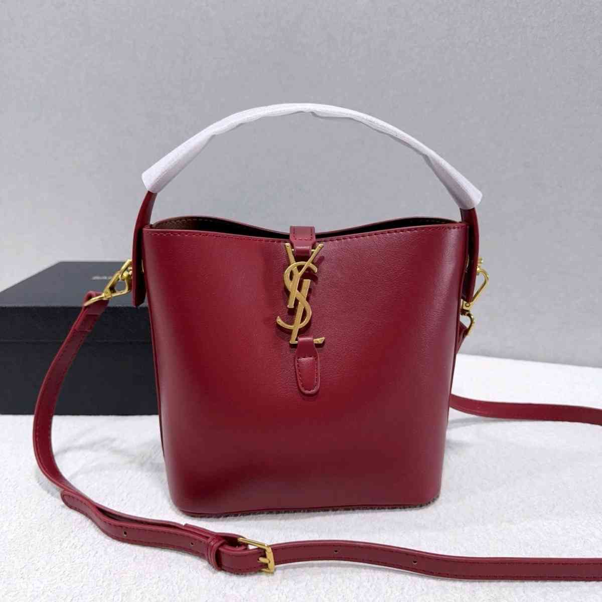 red ysl bucket bag