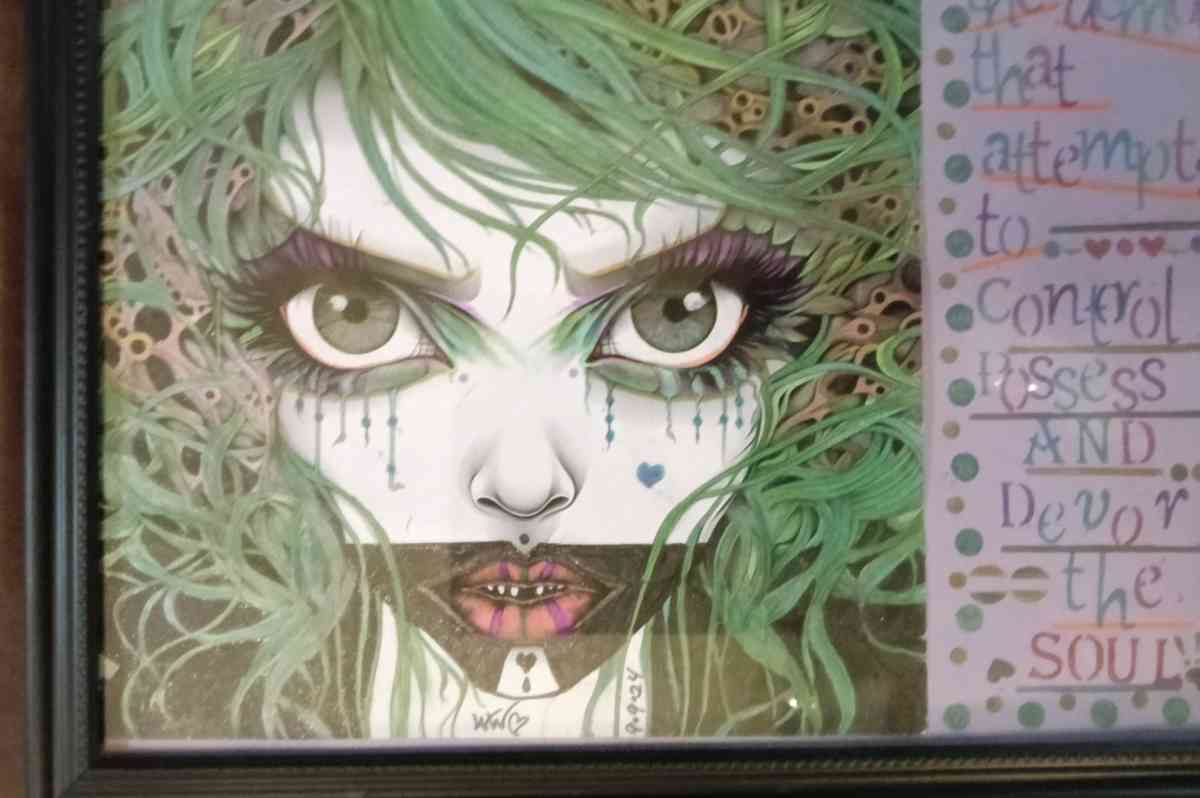 pictures shaded and colored with gel pens