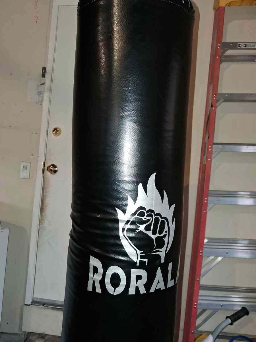 boxing bag and gloves