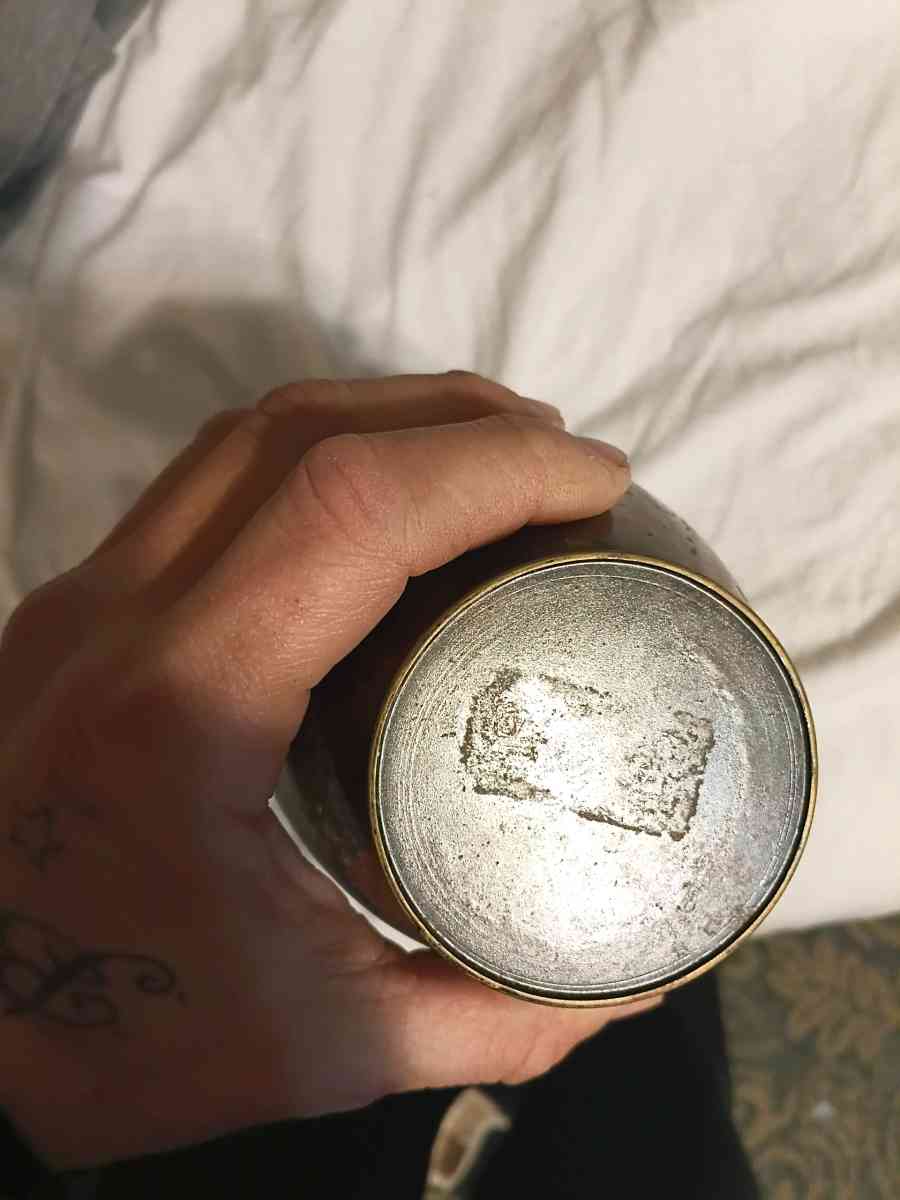 Japanese bronze vase with marblelized patina