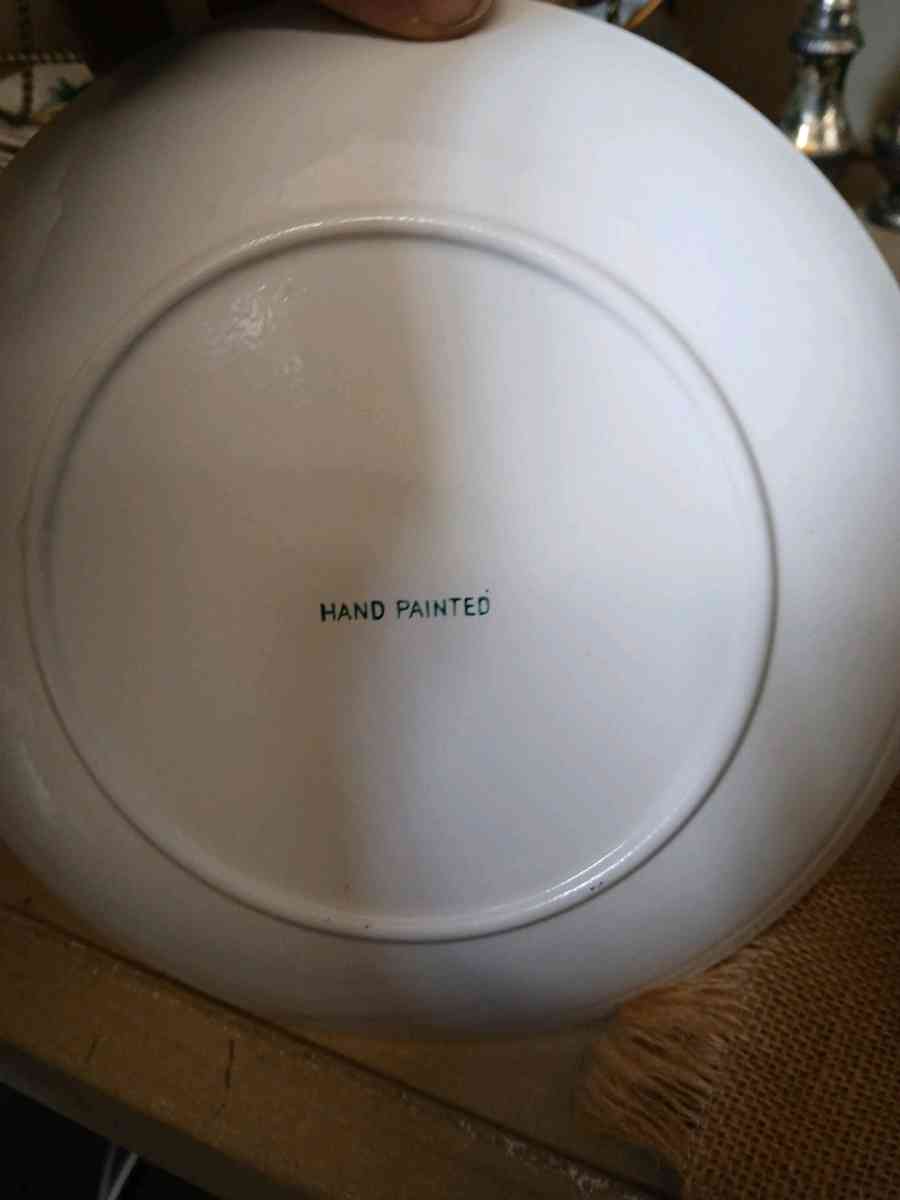 7 Midcentury Hand Painted Serving plates