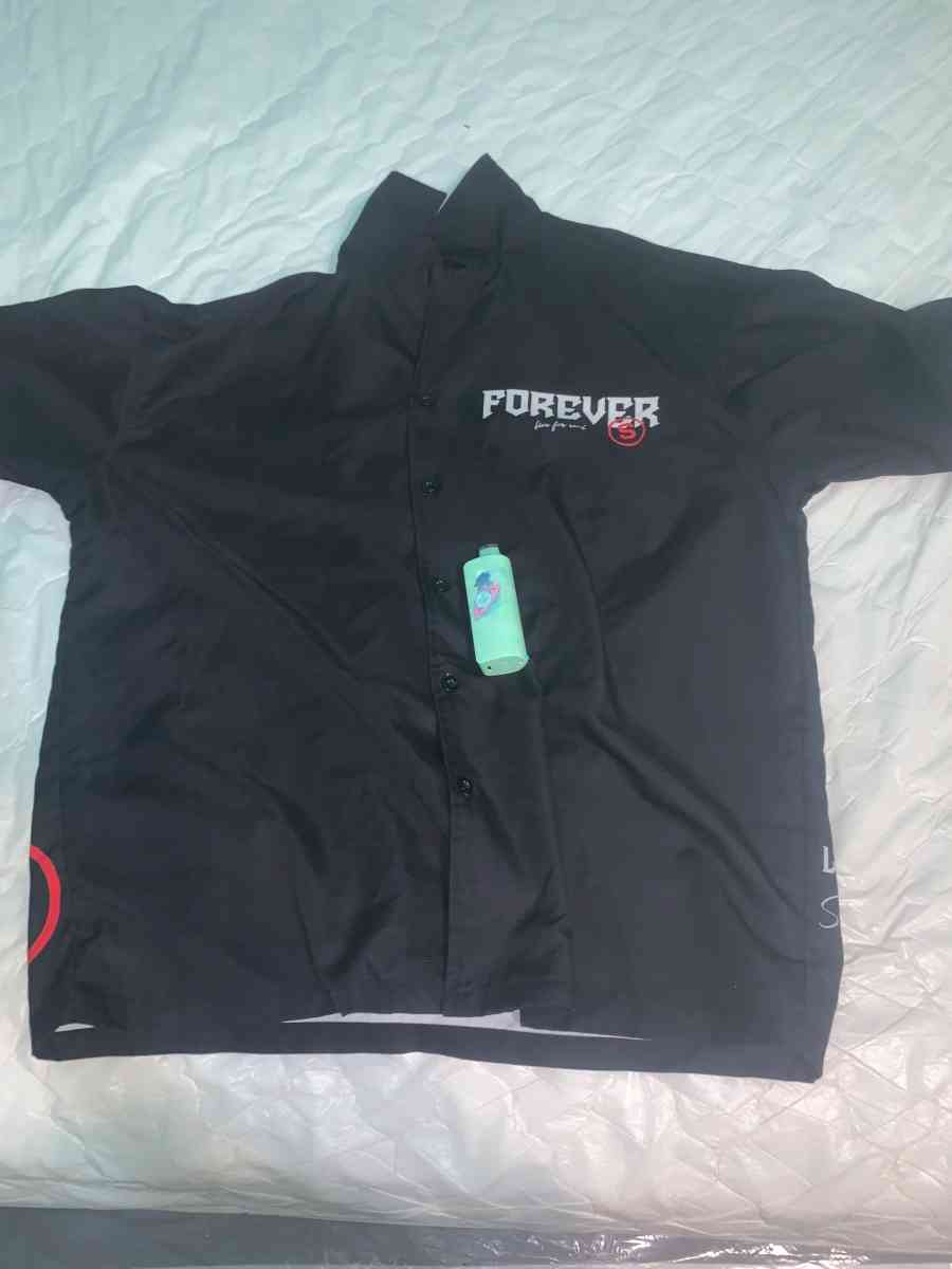 Forever designer button down graphic tee