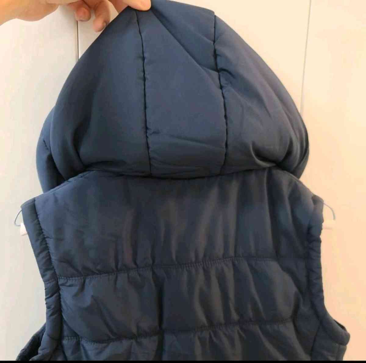 Love Tree Womens Large Blue Puffer Faux Fur Collar Jacket Ho