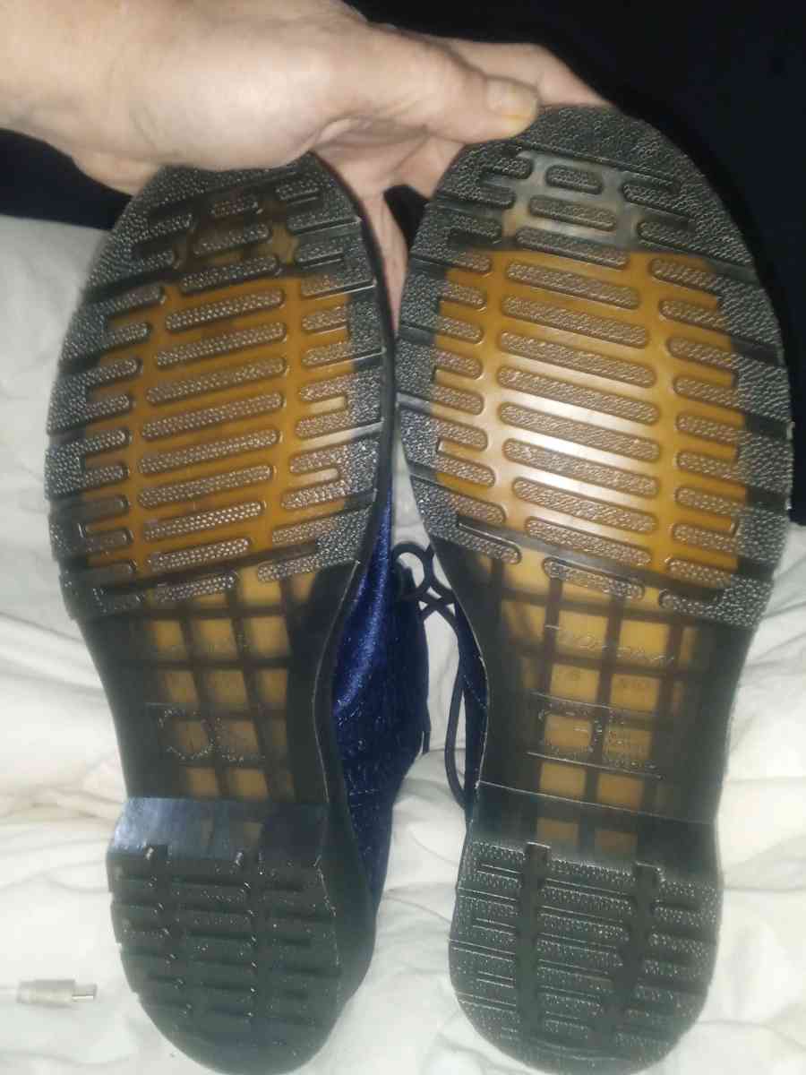 Dr martens blue velvet boots