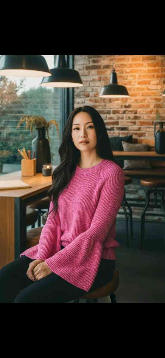 Knit Sweater G by Giuliana Bell Sleeve Pink Pullover