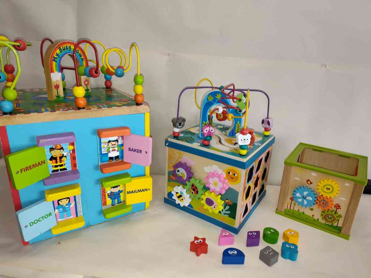 Wooden Activity Cube My Busy Town  Qilay Wooden Activity Cub