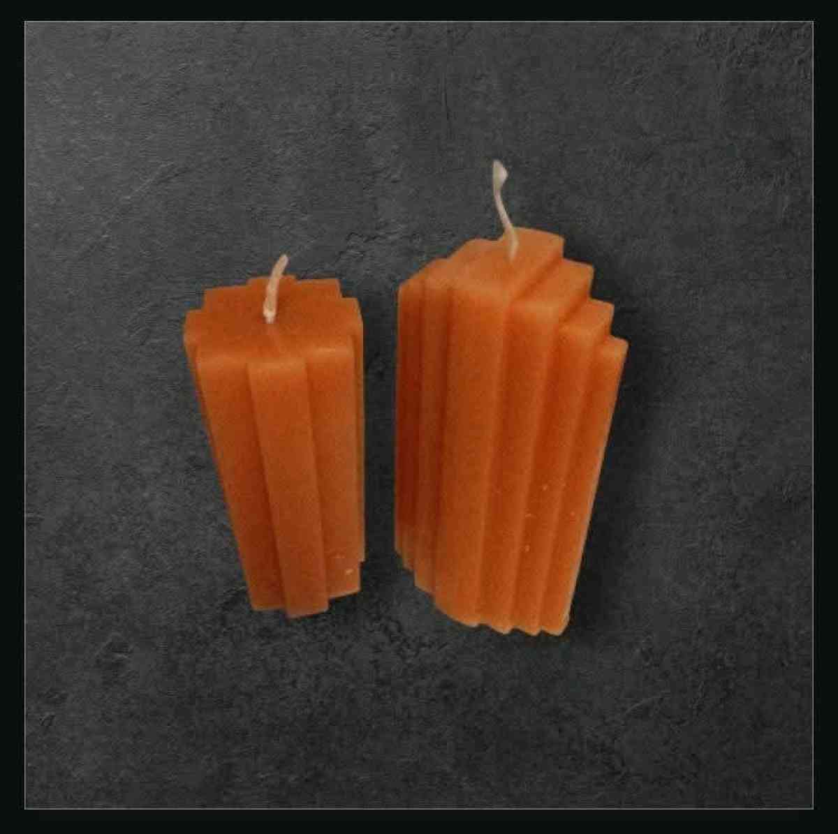 Orange Geometric Candle Design