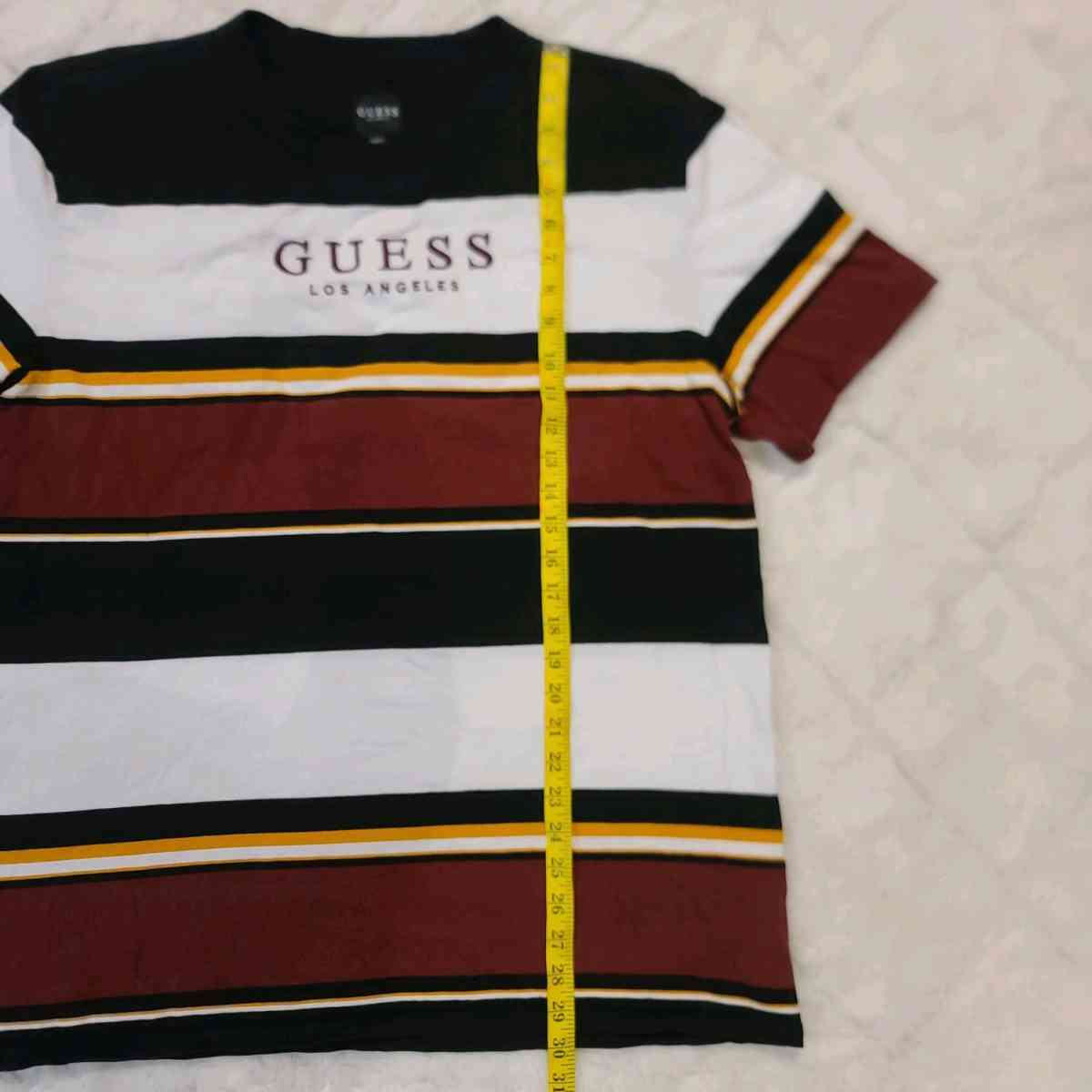 Guess Originals Tee TShirt Mens Large Embroidered Striped