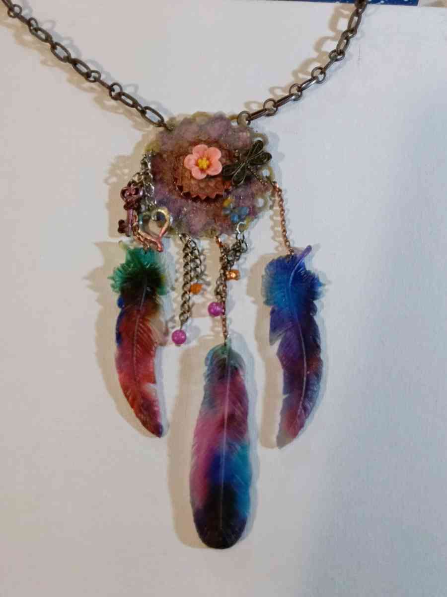 dreamcatcher made from you be resin and you be resin feather