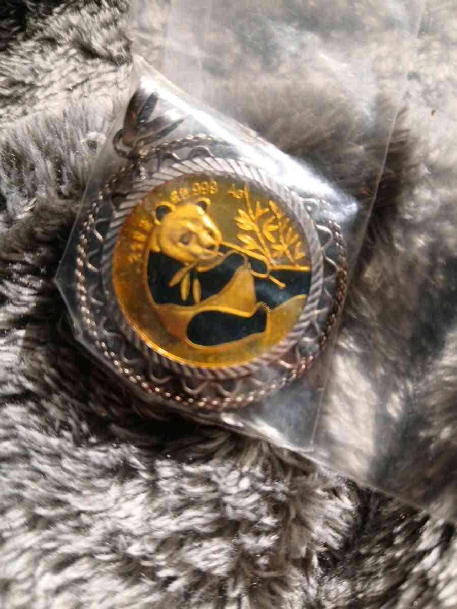 silver ounce panda pendant