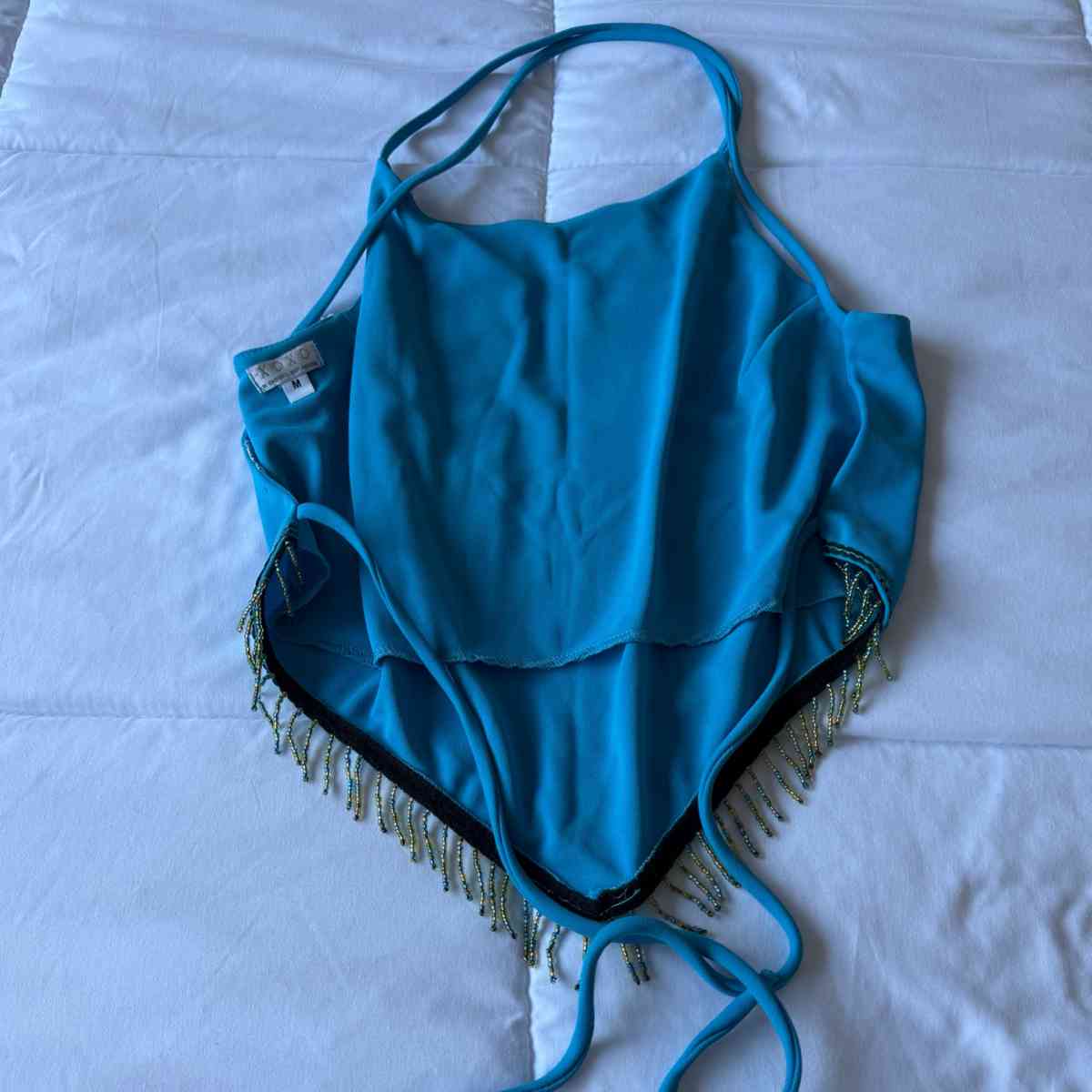 Brand New KOTO Turquoise Beaded Halter Siren Top  Mermaidcor
