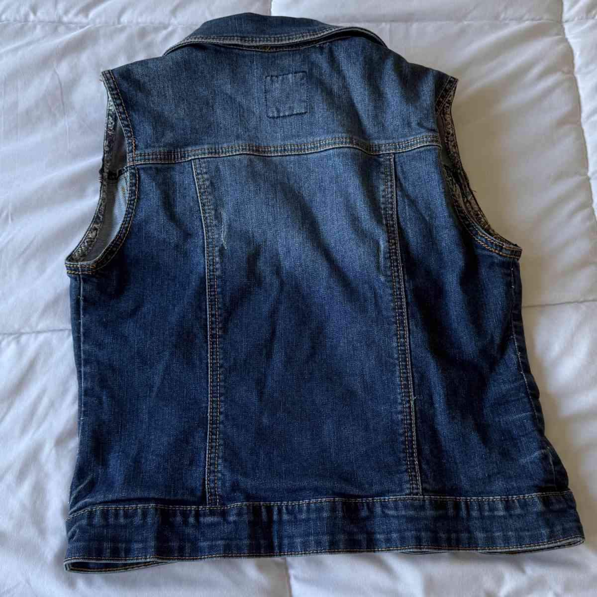 Papaya Womens Sleeveless Denim Vest  Classic Blue Jean Jacke
