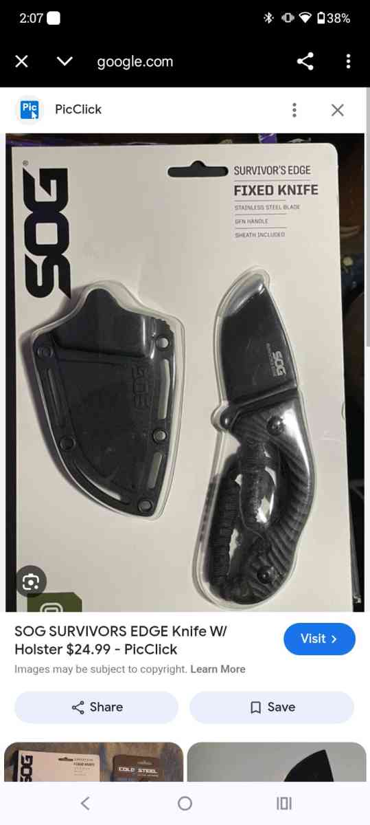 GOS tactical survivors EDC full tang fixed blade with sheath