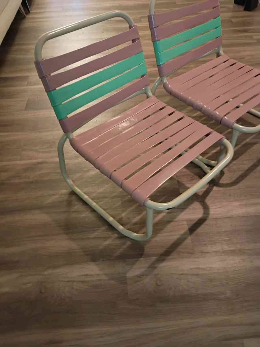 Pair of armless pool beach chairs