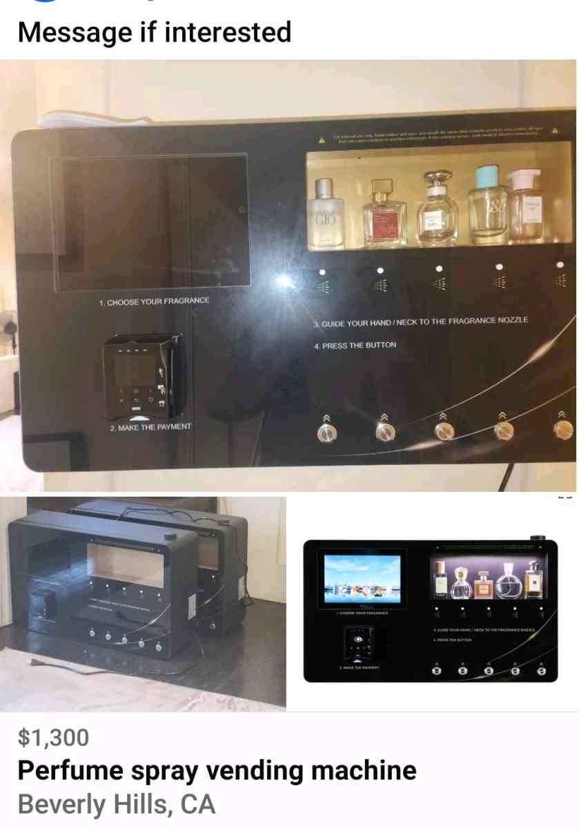 perfume spray wall mounted vending machine